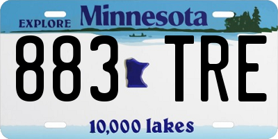 MN license plate 883TRE