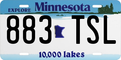 MN license plate 883TSL