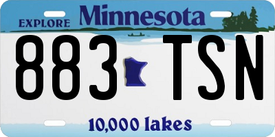 MN license plate 883TSN
