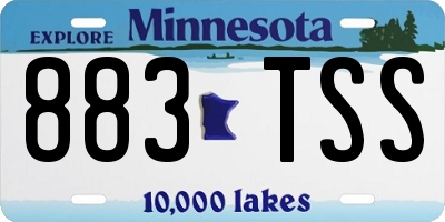 MN license plate 883TSS