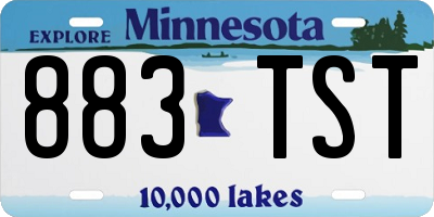 MN license plate 883TST