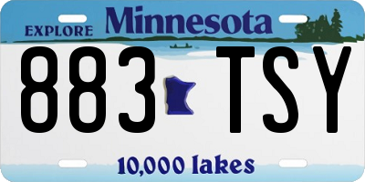 MN license plate 883TSY