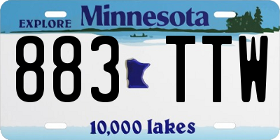 MN license plate 883TTW