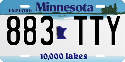 MN license plate 883TTY