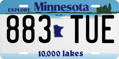 MN license plate 883TUE