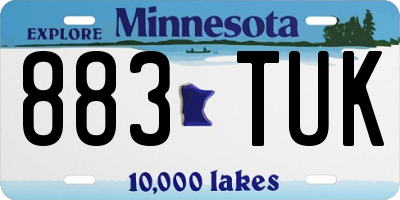MN license plate 883TUK