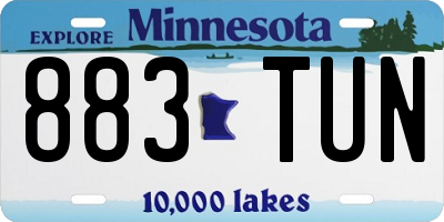 MN license plate 883TUN