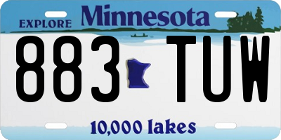 MN license plate 883TUW