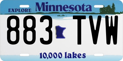 MN license plate 883TVW