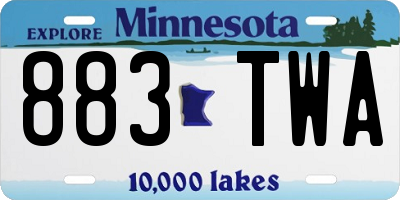 MN license plate 883TWA