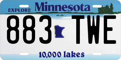 MN license plate 883TWE