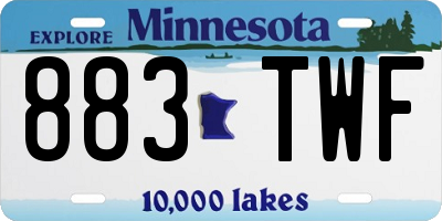 MN license plate 883TWF