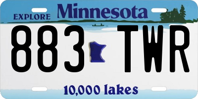 MN license plate 883TWR