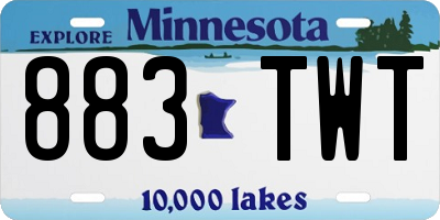 MN license plate 883TWT