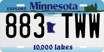 MN license plate 883TWW
