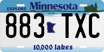 MN license plate 883TXC