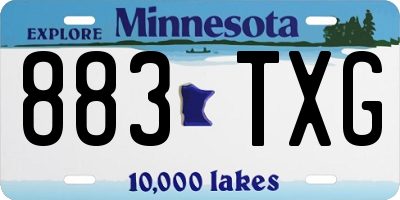MN license plate 883TXG