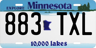 MN license plate 883TXL