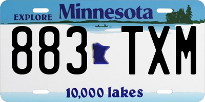 MN license plate 883TXM