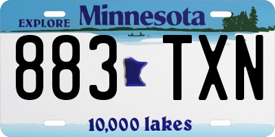 MN license plate 883TXN