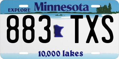 MN license plate 883TXS