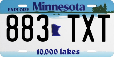 MN license plate 883TXT