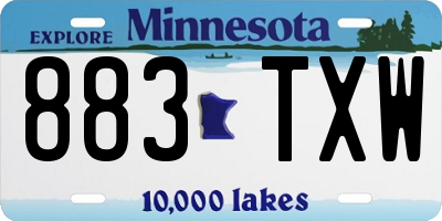 MN license plate 883TXW