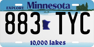 MN license plate 883TYC