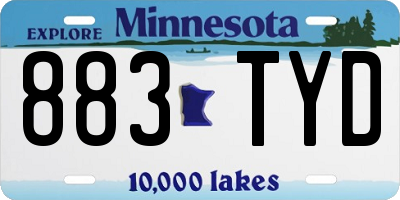 MN license plate 883TYD