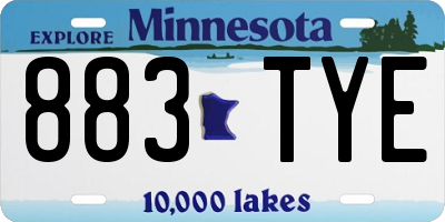 MN license plate 883TYE