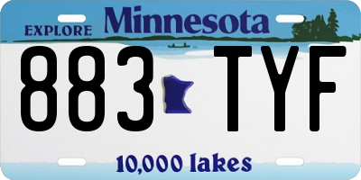MN license plate 883TYF