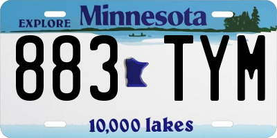 MN license plate 883TYM
