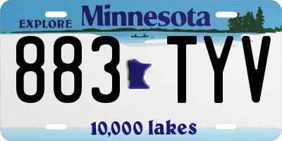 MN license plate 883TYV