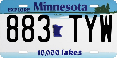 MN license plate 883TYW