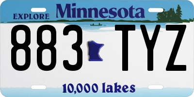 MN license plate 883TYZ