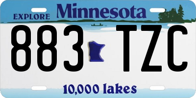 MN license plate 883TZC