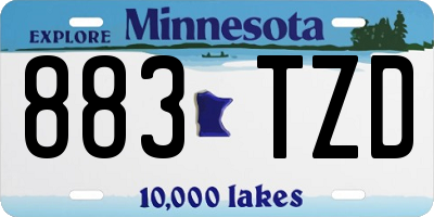 MN license plate 883TZD