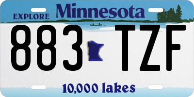MN license plate 883TZF