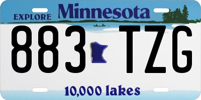 MN license plate 883TZG