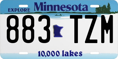 MN license plate 883TZM