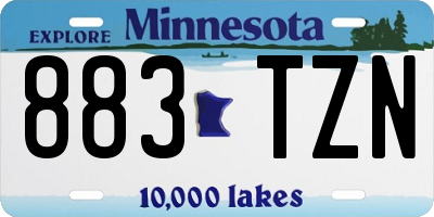 MN license plate 883TZN