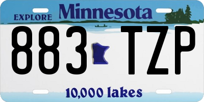 MN license plate 883TZP