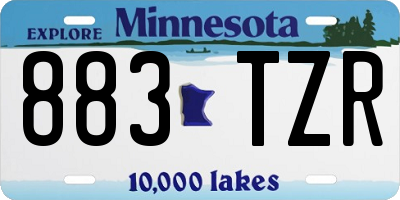 MN license plate 883TZR