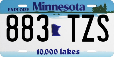 MN license plate 883TZS
