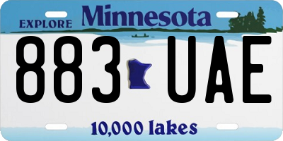 MN license plate 883UAE