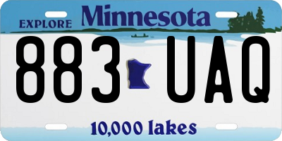 MN license plate 883UAQ