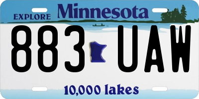 MN license plate 883UAW