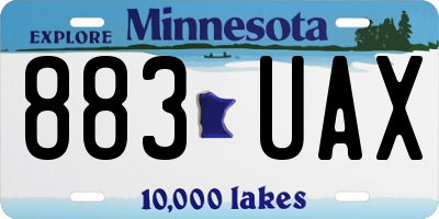MN license plate 883UAX