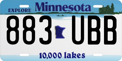 MN license plate 883UBB