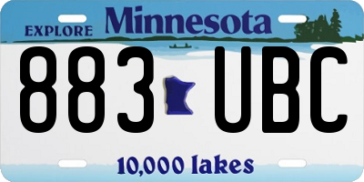 MN license plate 883UBC